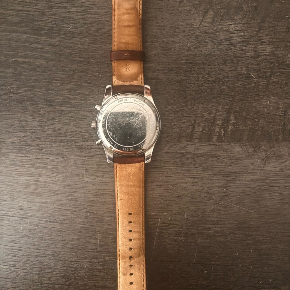 Michael Kors Silver and Brown Chronograph Watch - Picture 3 of 3
